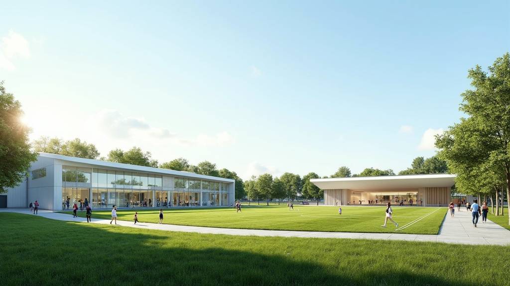 Vue extérieure du complexe sportif de la Faye à Saint-Hilaire-de-Riez