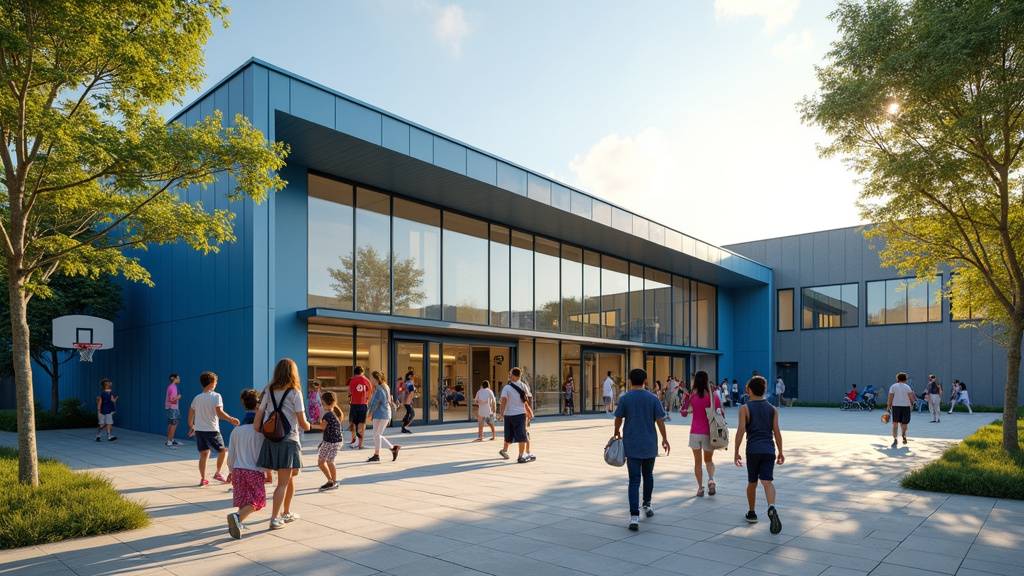 Façade du gymnase Jean Bouin à Cugnaux après rénovation