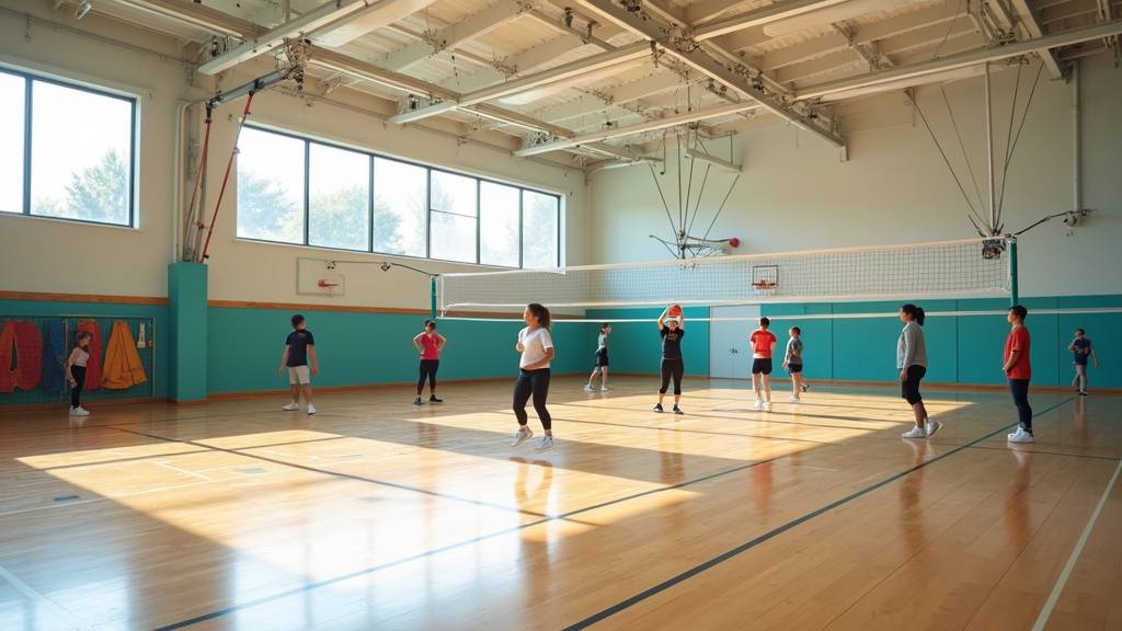 Intérieur du gymnase Jean Bouin avec les nouvelles installations