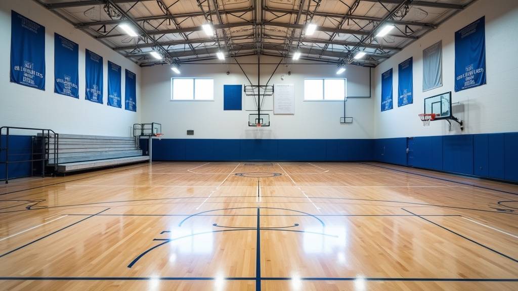Gymnase municipal utilisé pour la pratique du basket à Saint-Chamond