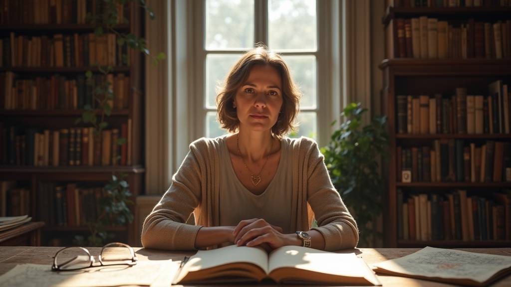 Laura Fournier lors d'une conférence sur le Risorgimento italien