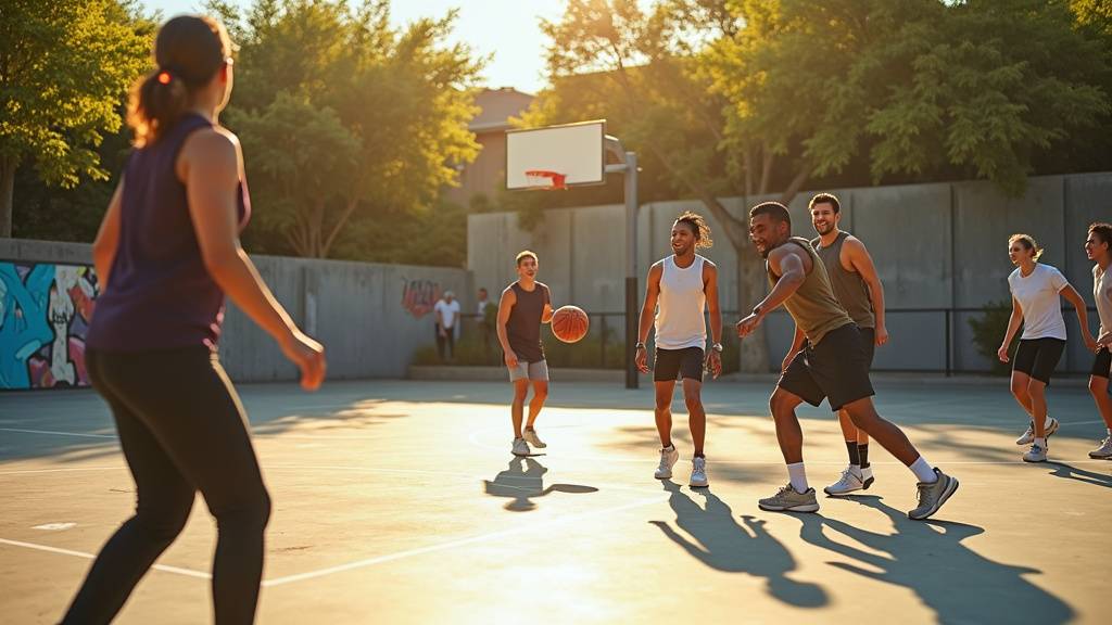Enfants jouant au basket ensemble à Ramonville